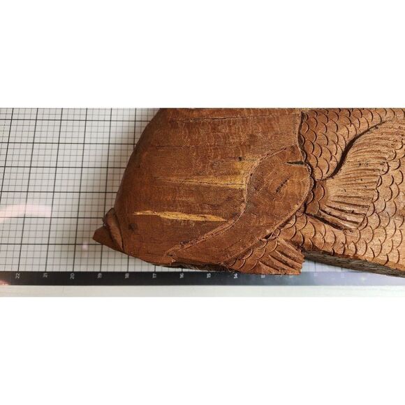 Large VIntage Hand Carved Decorative Wooden Fish - Picture 8 of 8